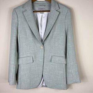 H&M Green Tweed Structured Blazer with Notched Lapels Size Small